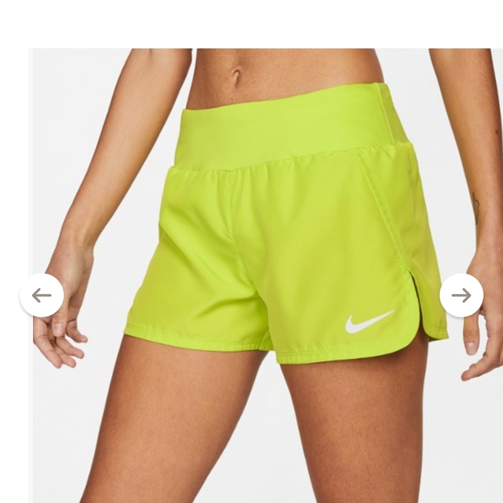 Nike Dri-Fit Women's Bright Yellow Green Athletic Running Shorts XSmall